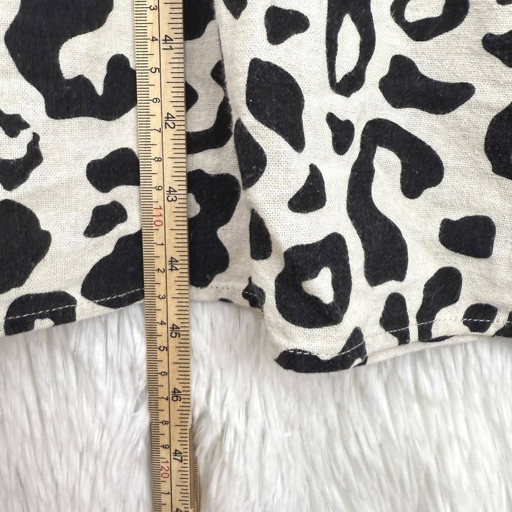 Who What Wear Linen Blend Dress XXL Black White Animal Print Pockets Modest - Picture 9 of 11